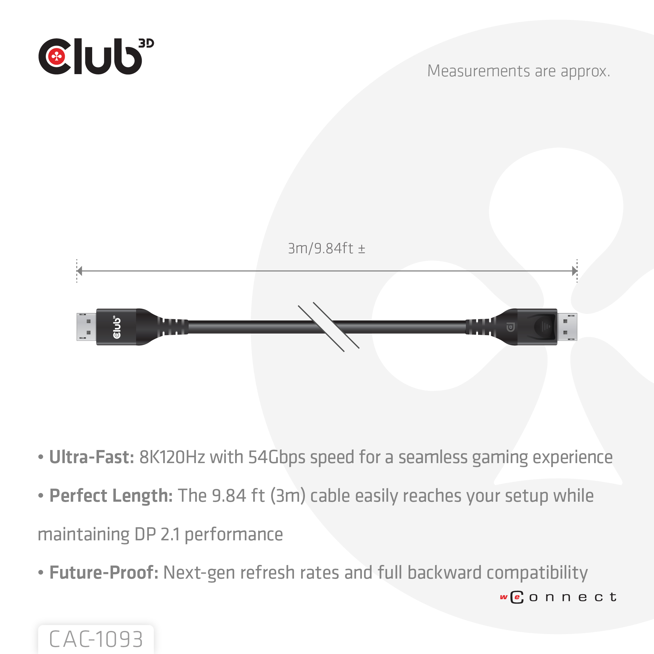 Club 3D DisplayPort Kabel - 3m