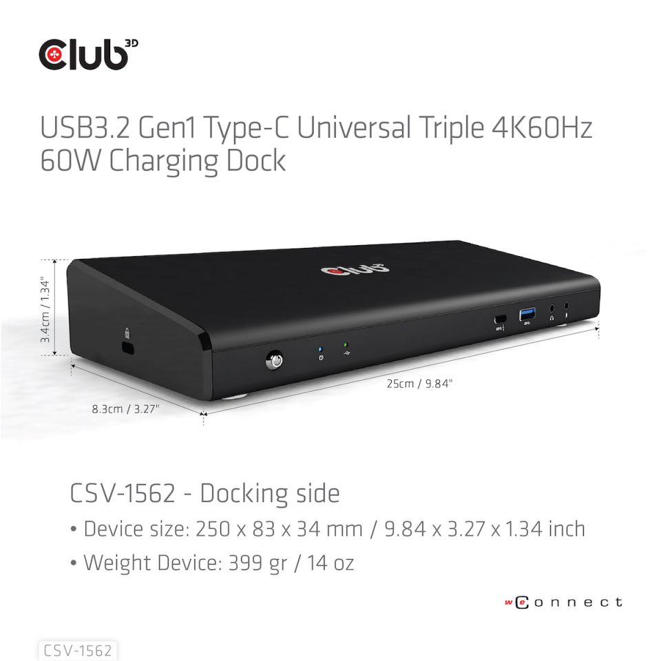 Club 3D USB-C Universal Triple 4K Charging Dock 85W