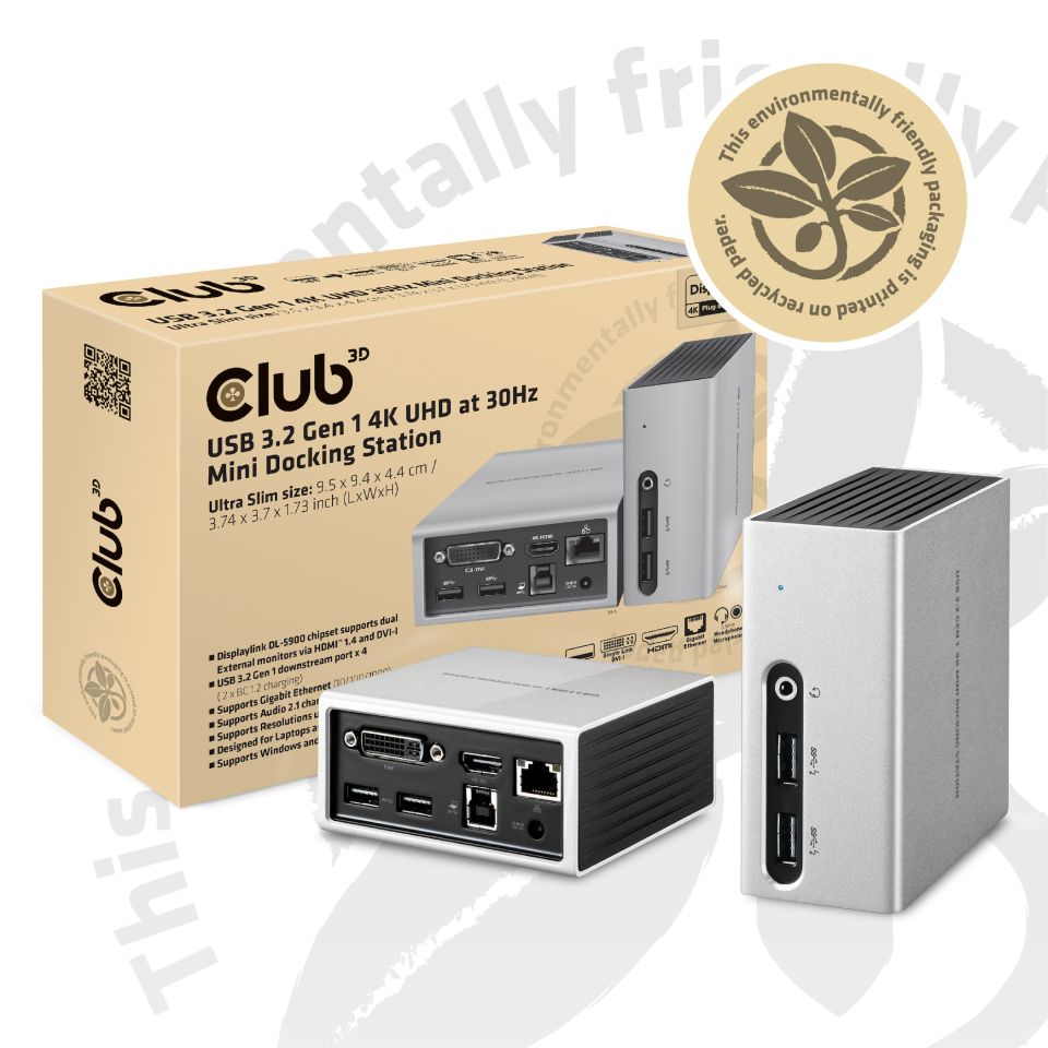 Club 3D USB-A Dockingstation Mini 4K