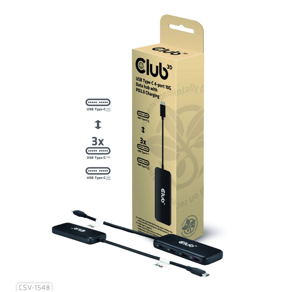 Club 3D USB-C HUB auf 4 USB-C