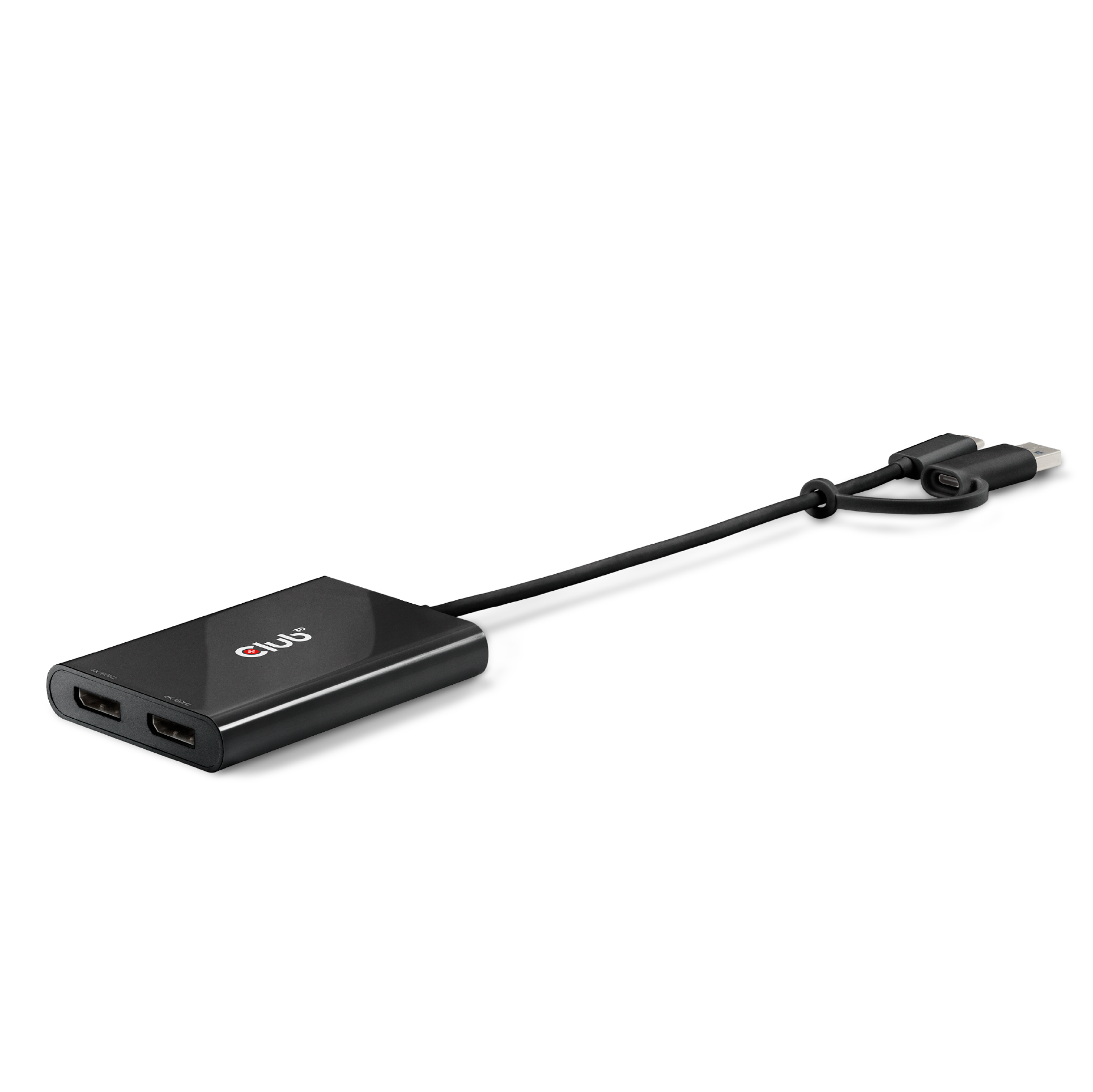 Club 3D Splitter USB-C/USB-A auf 2 DisplayPort