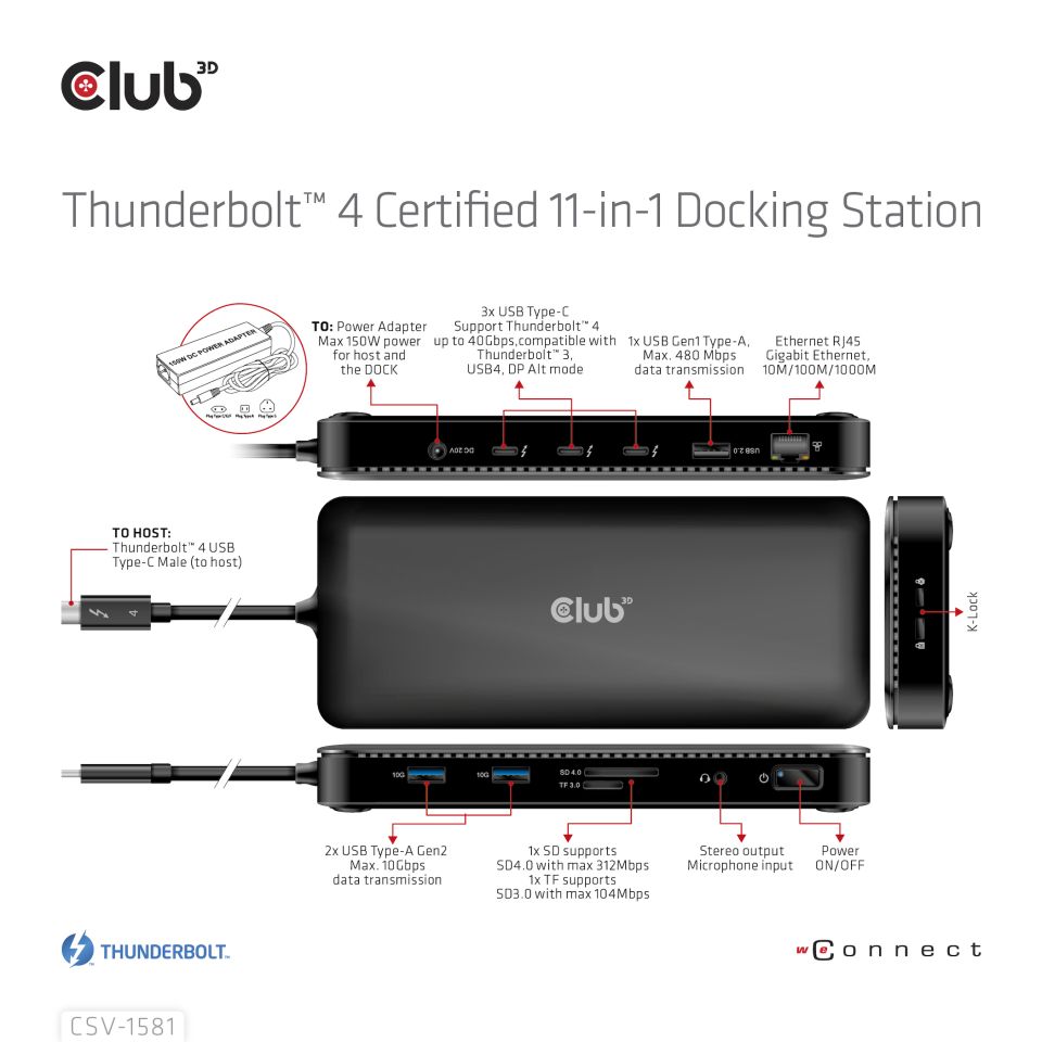 Club 3D Thunderbolt 4 Dockingstation 11 in 1