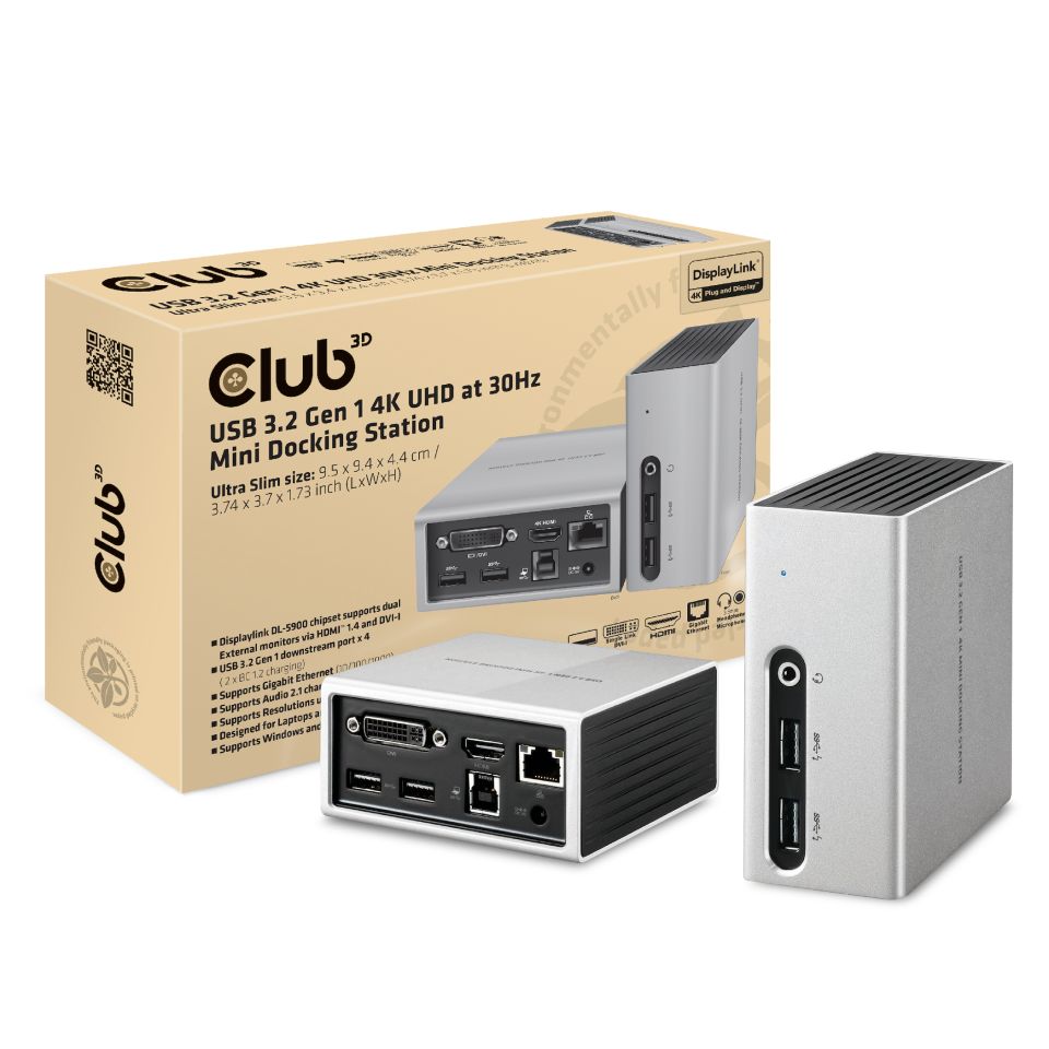 Club 3D USB-A Dockingstation Mini 4K