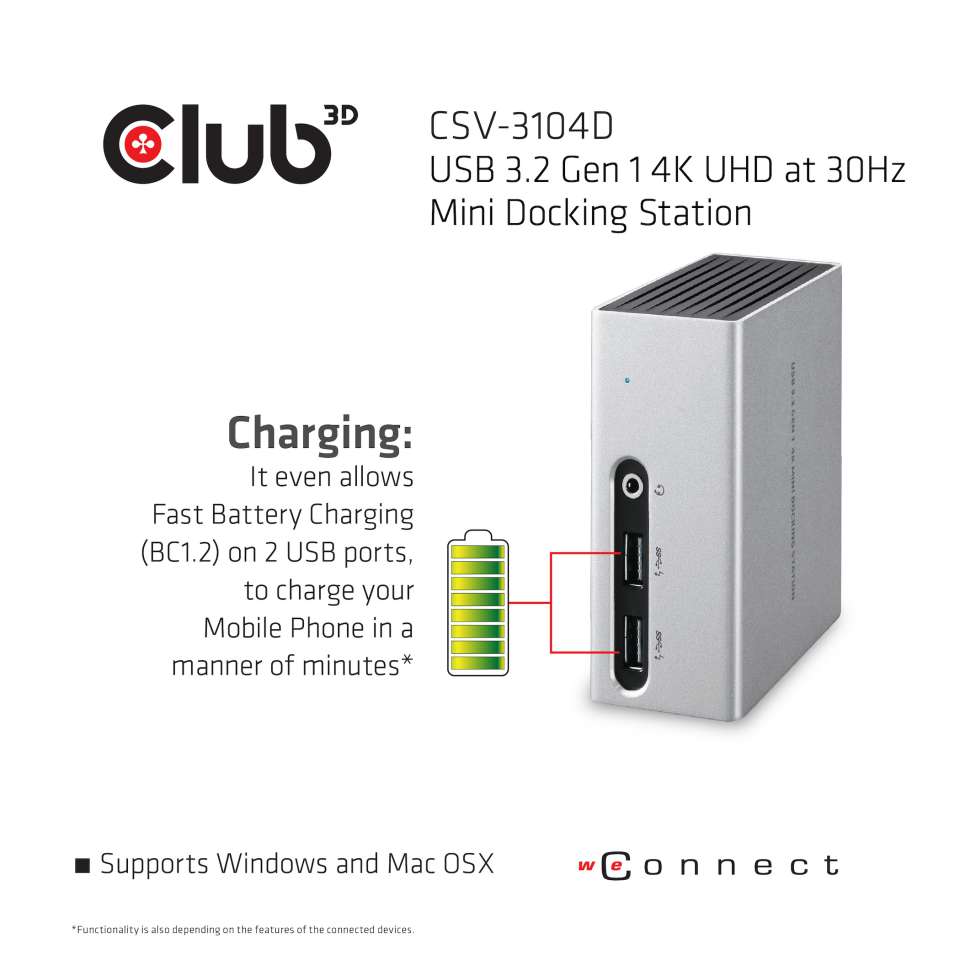 Club 3D USB-A Dockingstation Mini 4K