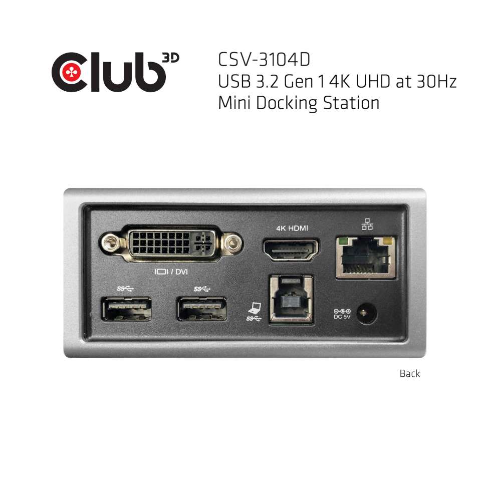 Club 3D USB-A Dockingstation Mini 4K