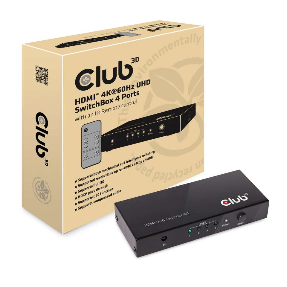 Club 3D HDMI Switchbox 4 Ports