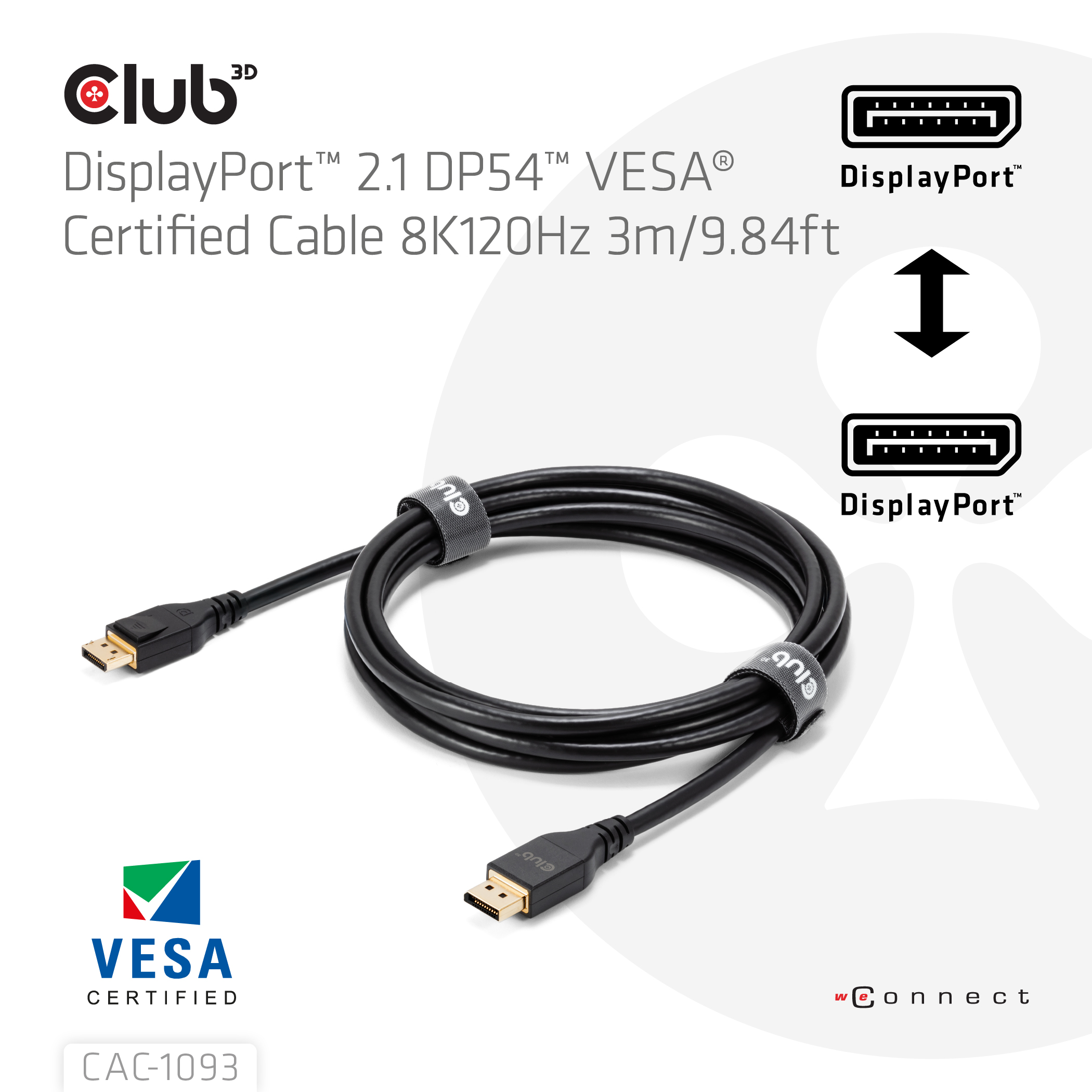 Club 3D DisplayPort Kabel - 3m