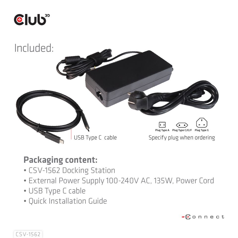 Club 3D USB-C Universal Triple 4K Charging Dock 85W