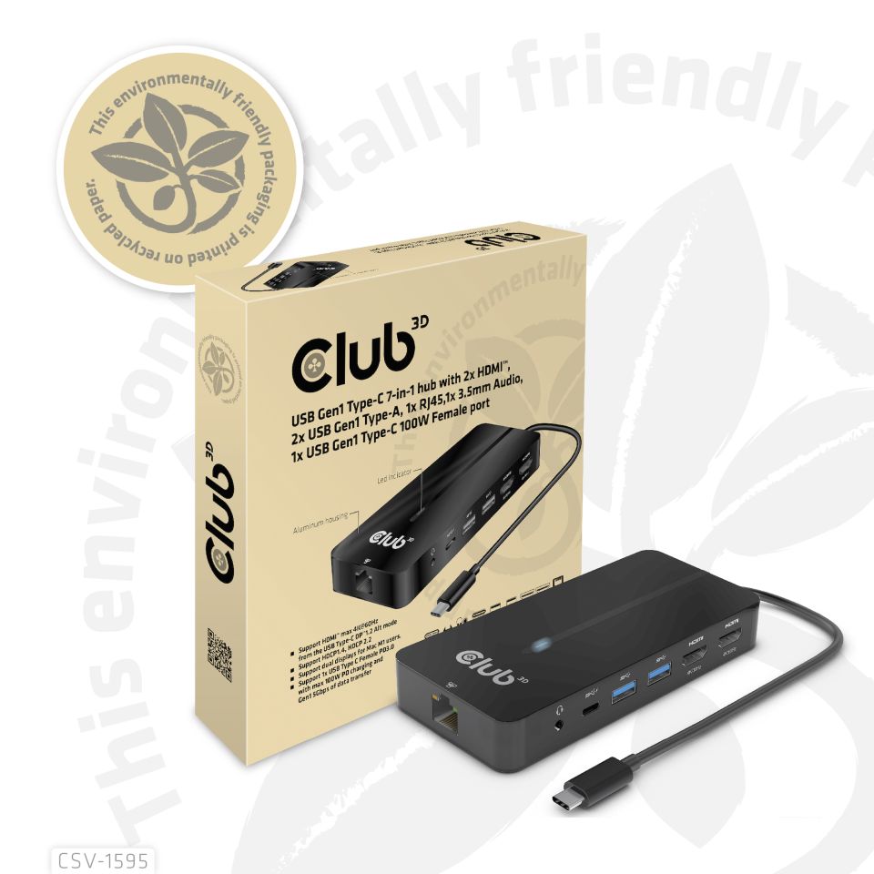 Club 3D USB-C Dockingstation 7 in 1 - 100W