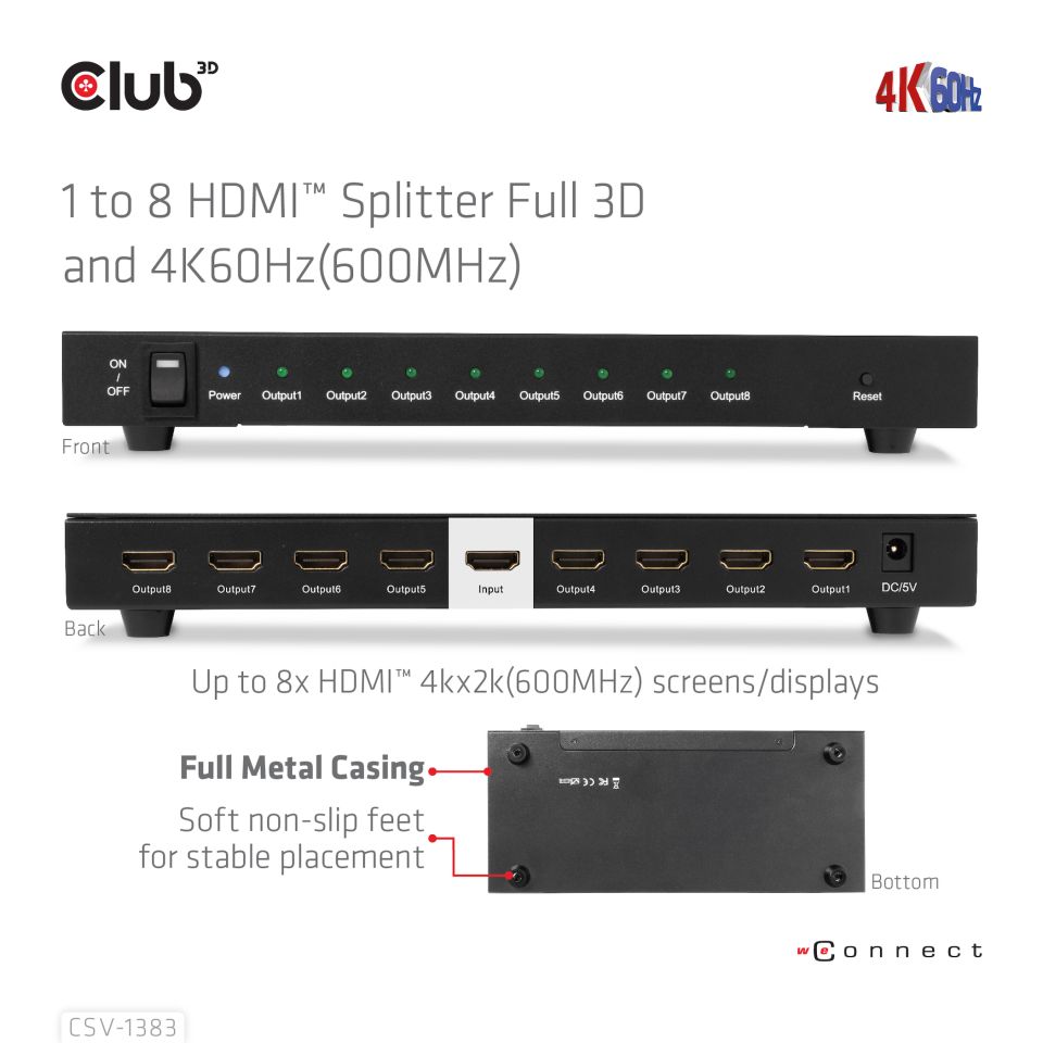 Club 3D Spiltter 1 auf 8 HDMI