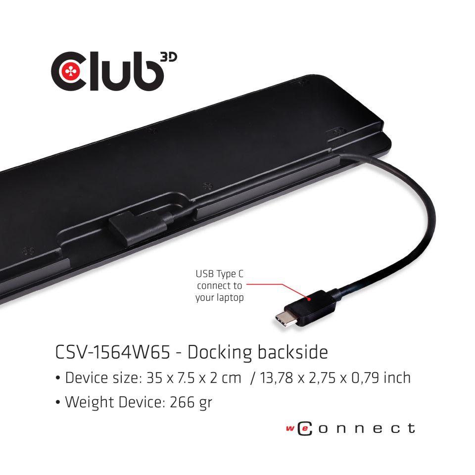 Club 3D USB-C - Triple Display Charging Dock 65W