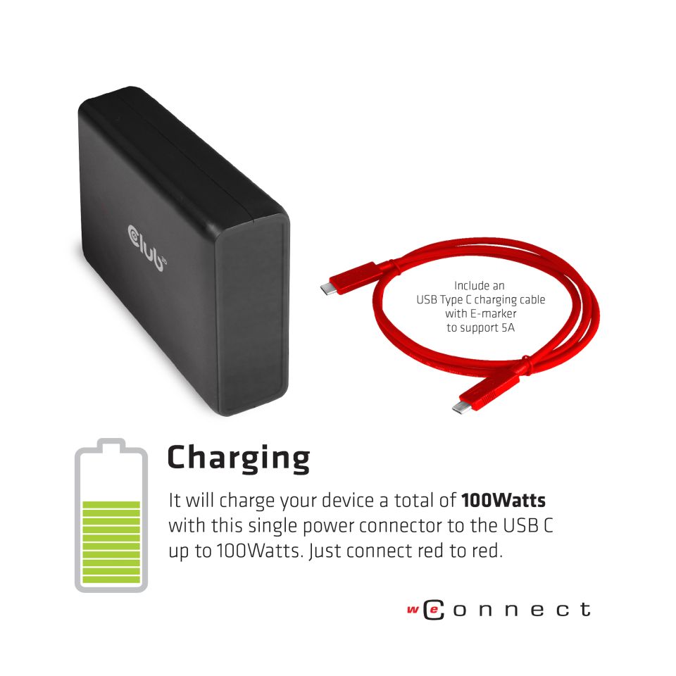 Club 3D USB-C - Triple Display Charging Dock 100W