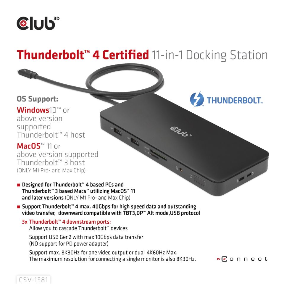 Club 3D Thunderbolt 4 Dockingstation 11 in 1