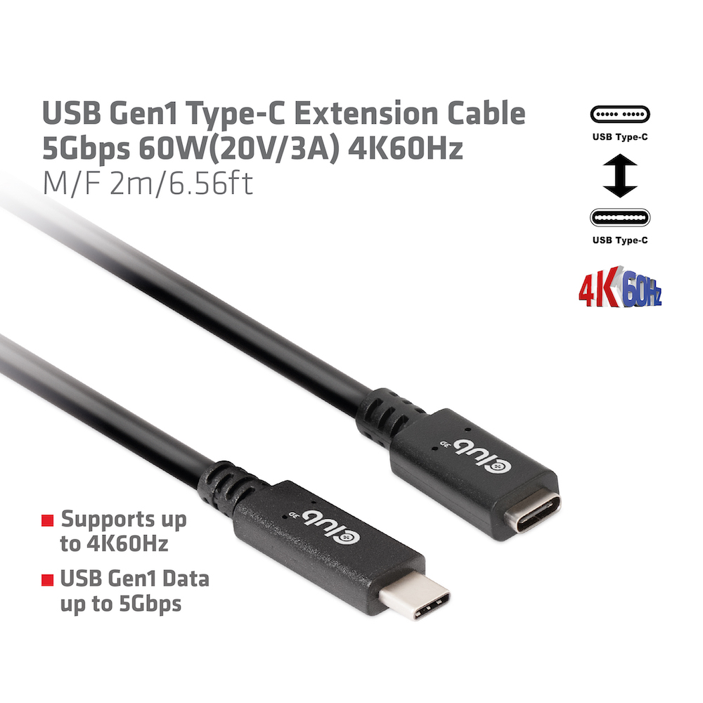 Club 3D USB-C Verlängerungskabel - 2m