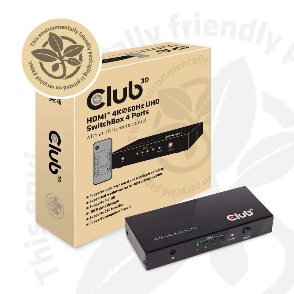 Club 3D HDMI Switchbox 4 Ports