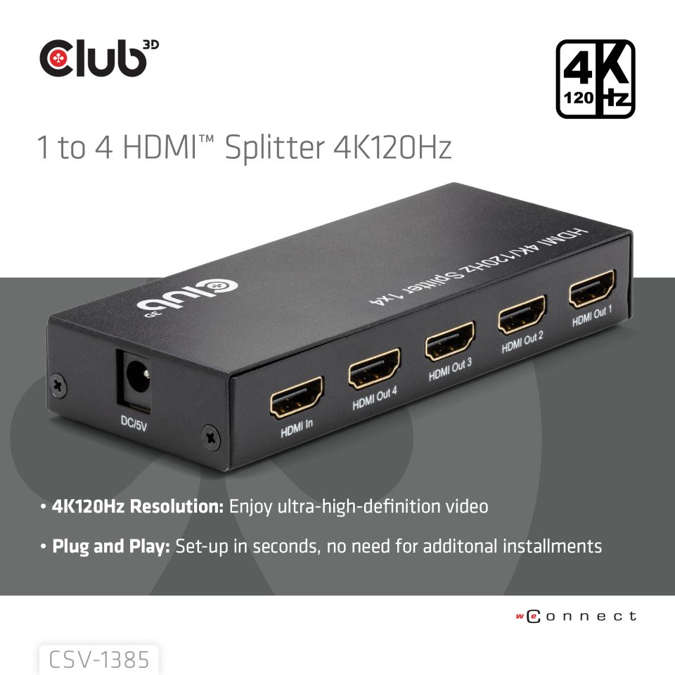 Club 3D Splitter 1 auf 4 HDMI