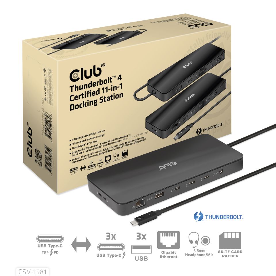 Club 3D Thunderbolt 4 Dockingstation 11 in 1