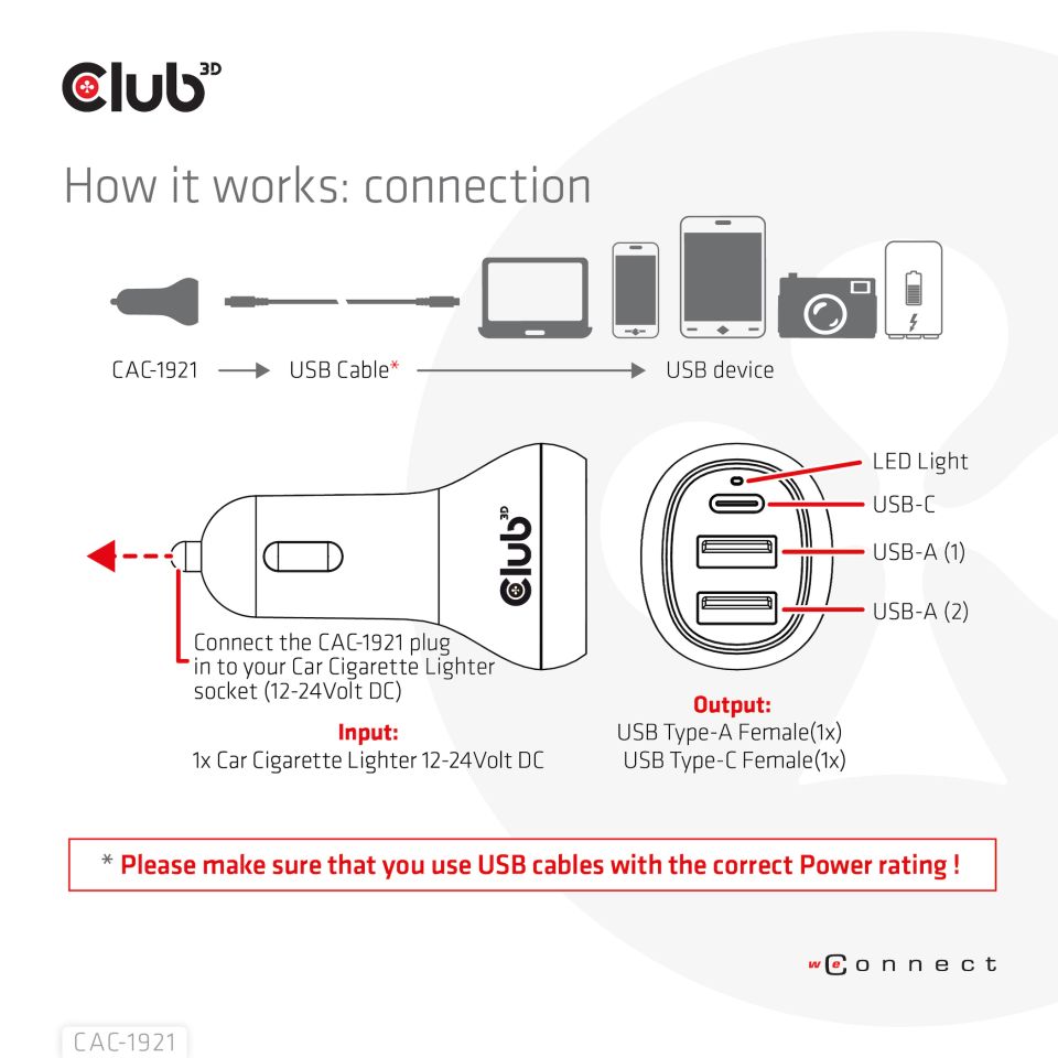Club 3D KFZ-Ladegerät - 36 Watt