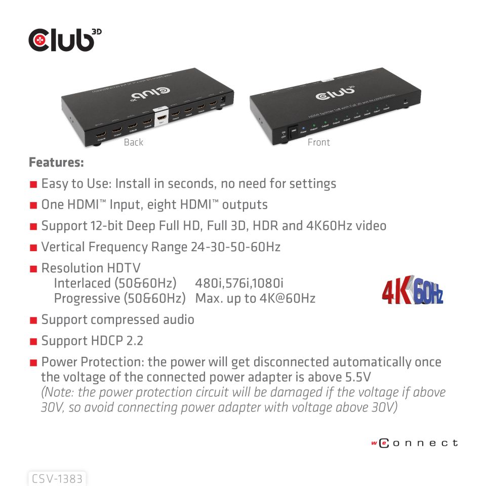 Club 3D Spiltter 1 auf 8 HDMI