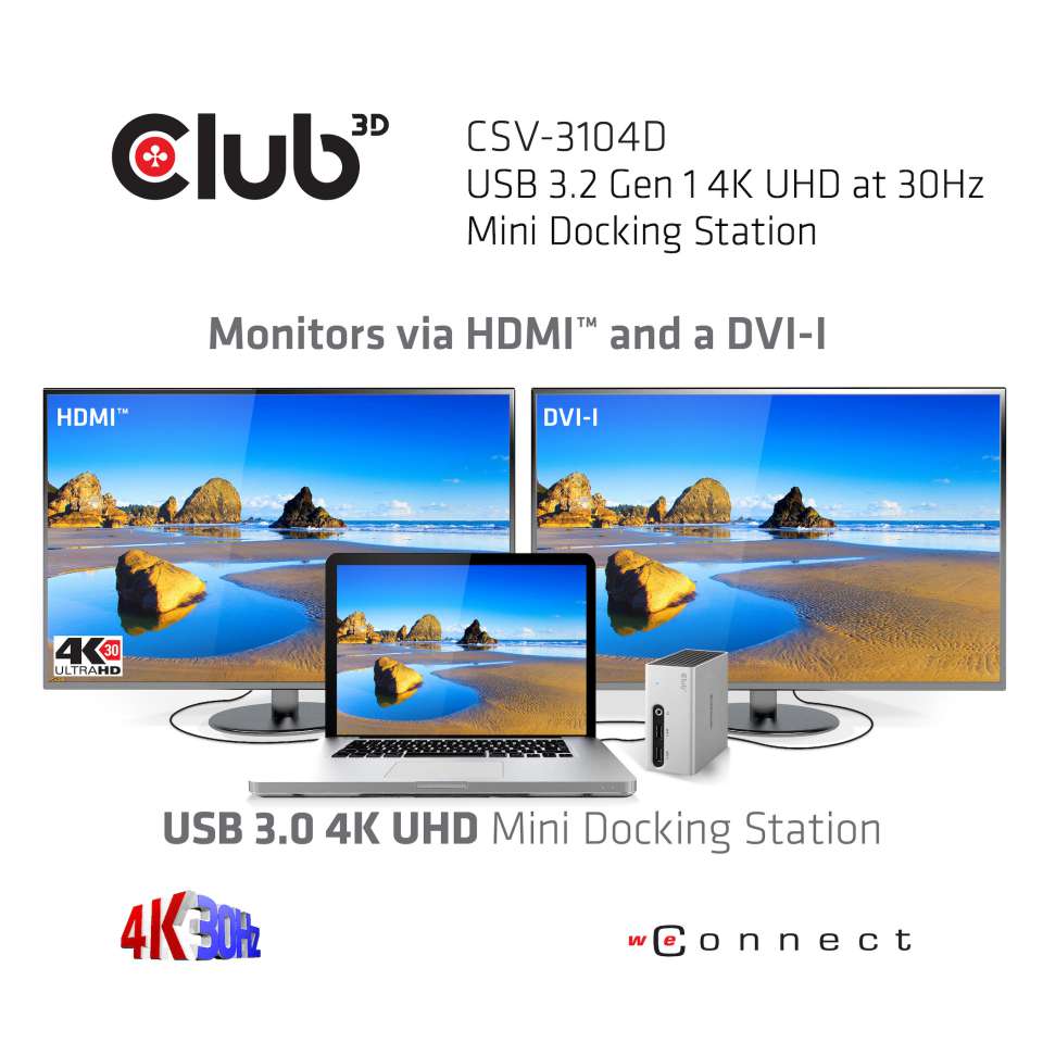 Club 3D USB-A Dockingstation Mini 4K