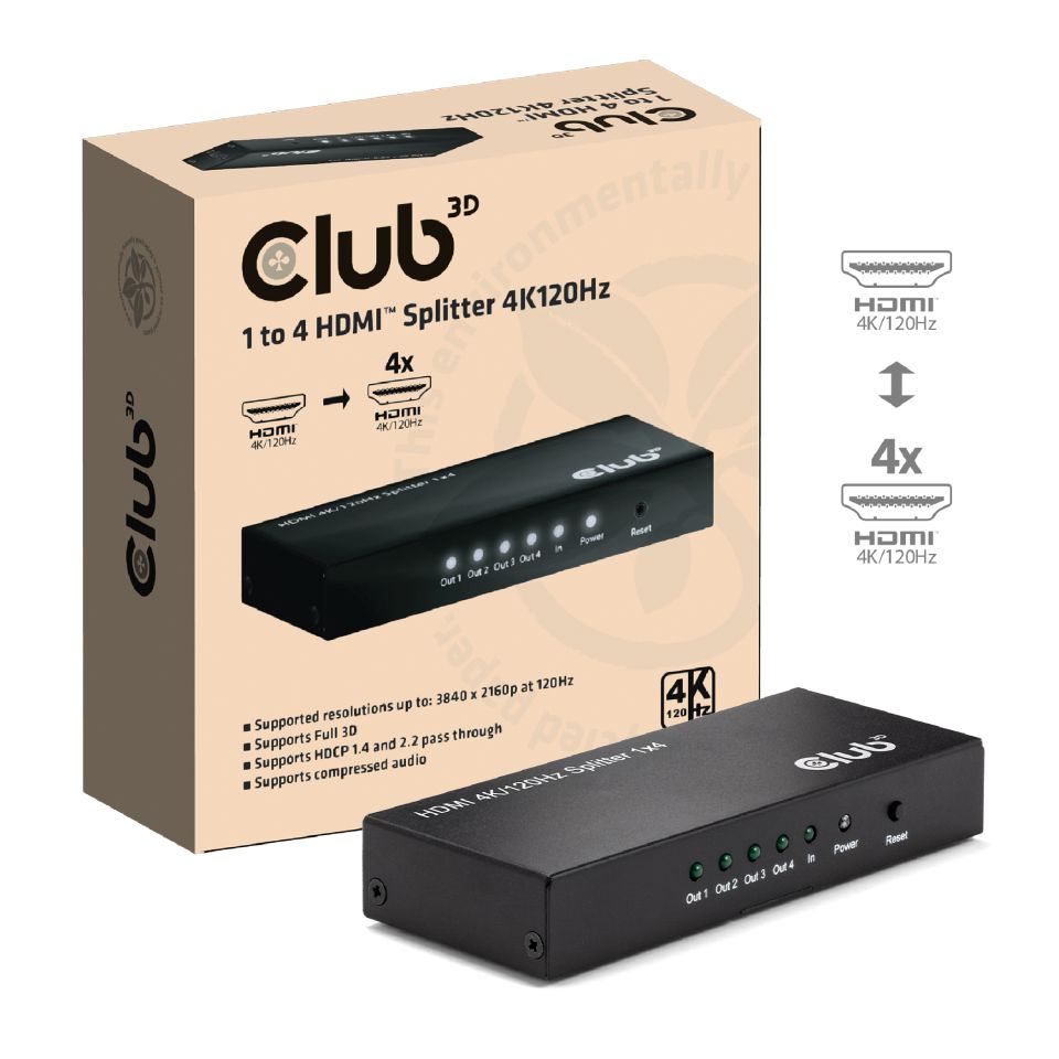 Club 3D Splitter 1 auf 4 HDMI