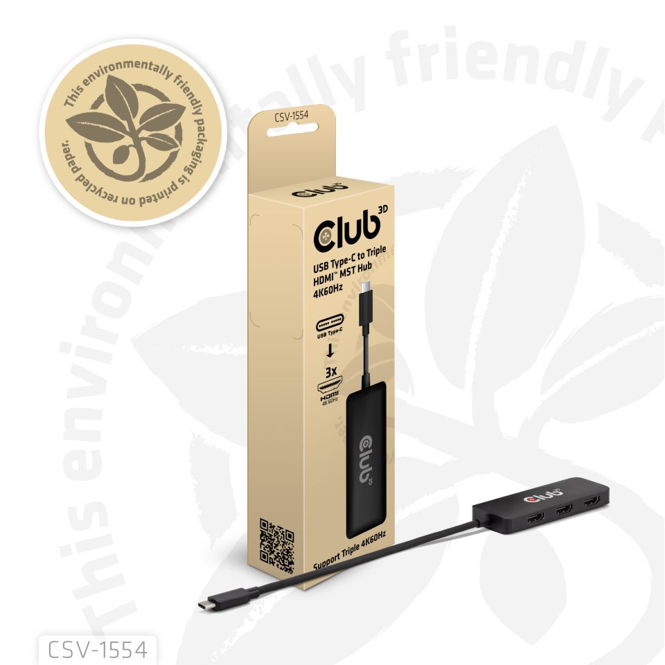 Club 3D Multi Stream Transport (MST) HUB - Tripple Display 4K60Hz