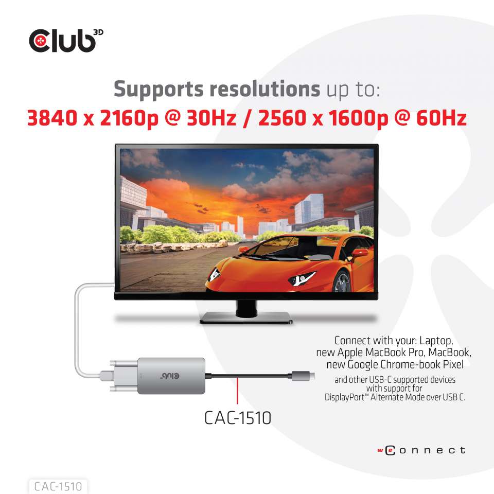 Club 3D USB-C auf DVI-D Adapter - HDCP ON