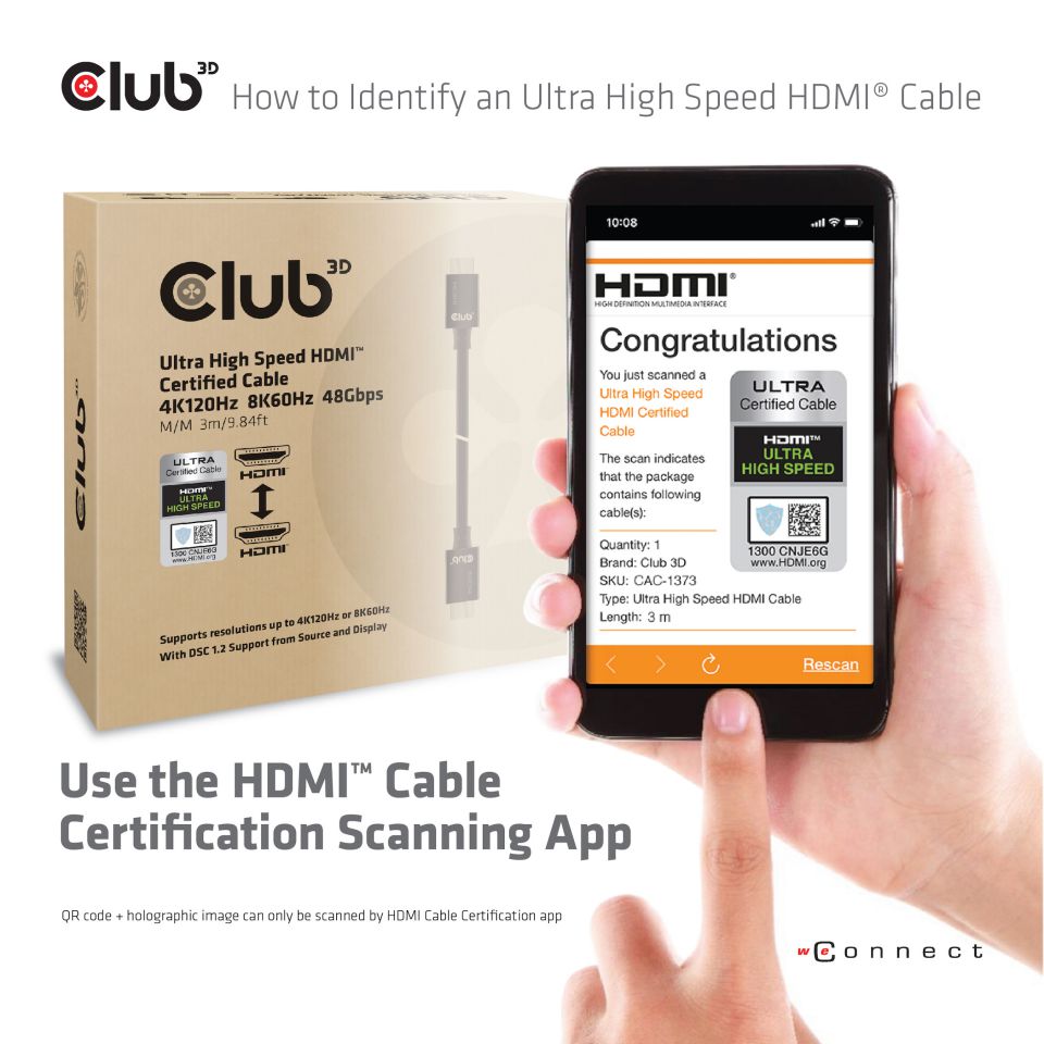Club 3D Ultra High Speed HDMI Kabel - 3 m 
