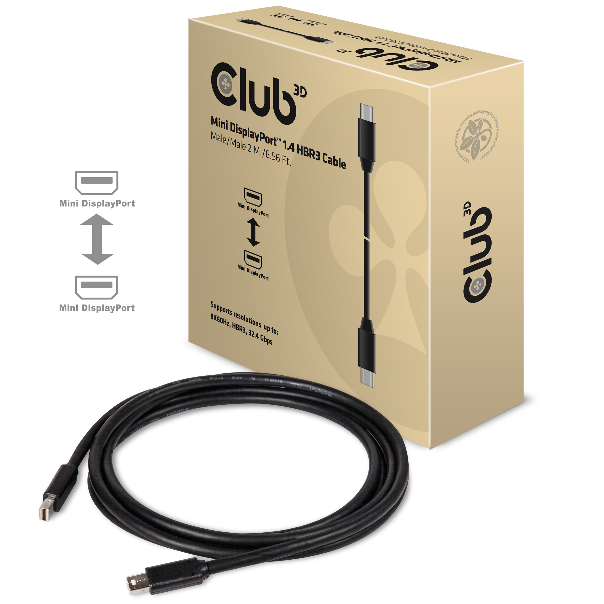 Club 3D MiniDisplayPort 1.4 Kabel - 2m
