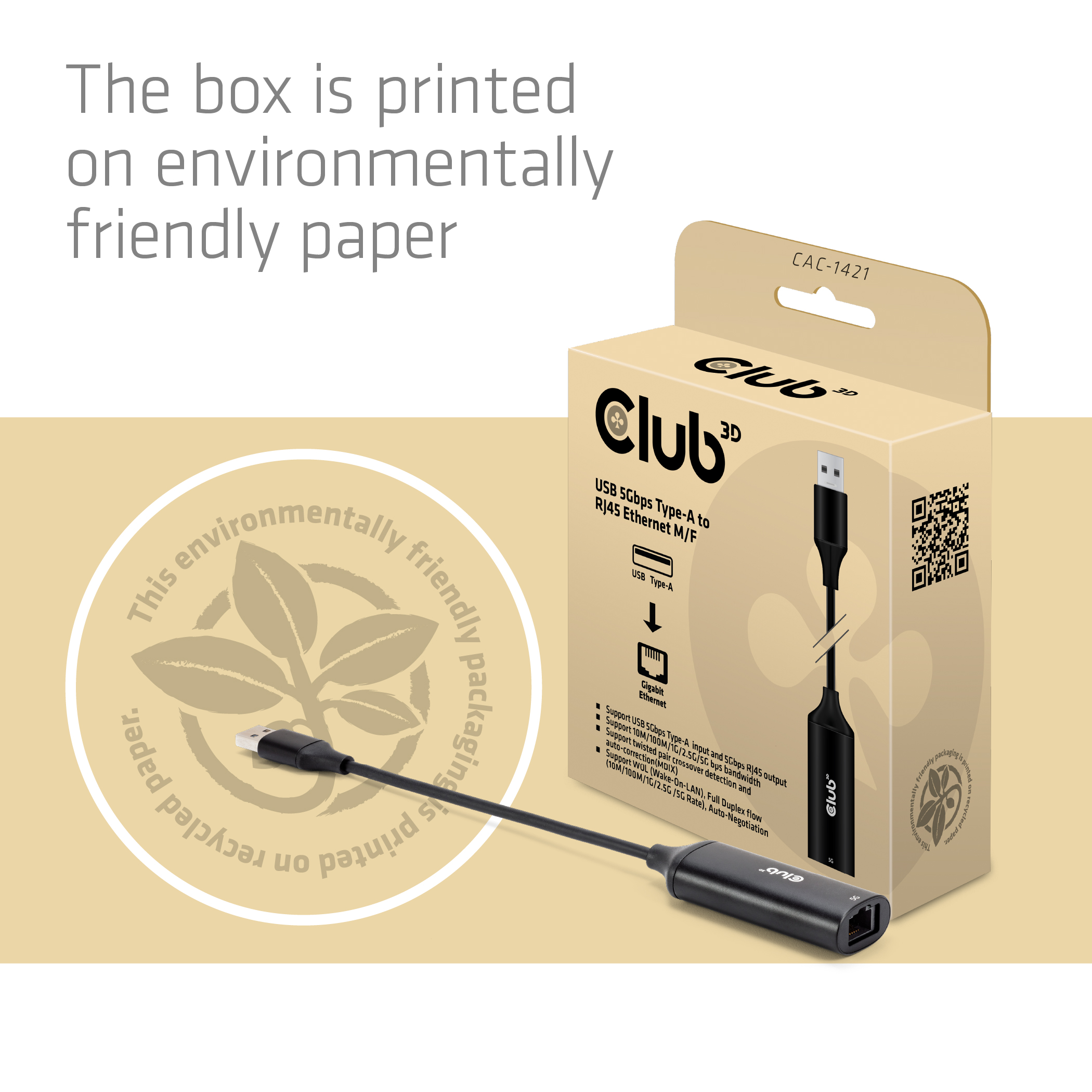 Club 3D Adapter USB-A auf RJ45 