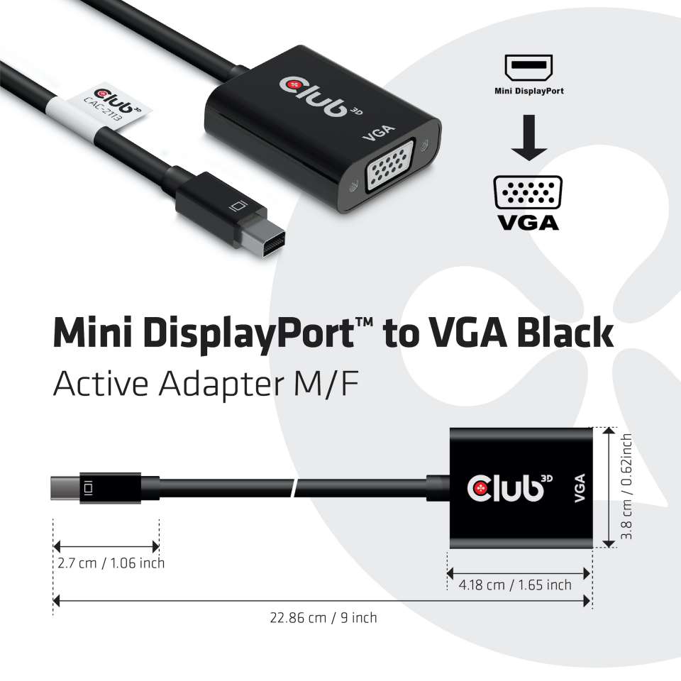 Club 3D Mini Displayport auf VGA Adapter