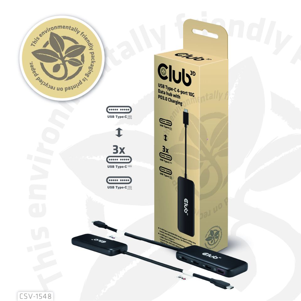 Club 3D USB-C HUB auf 4 USB-C
