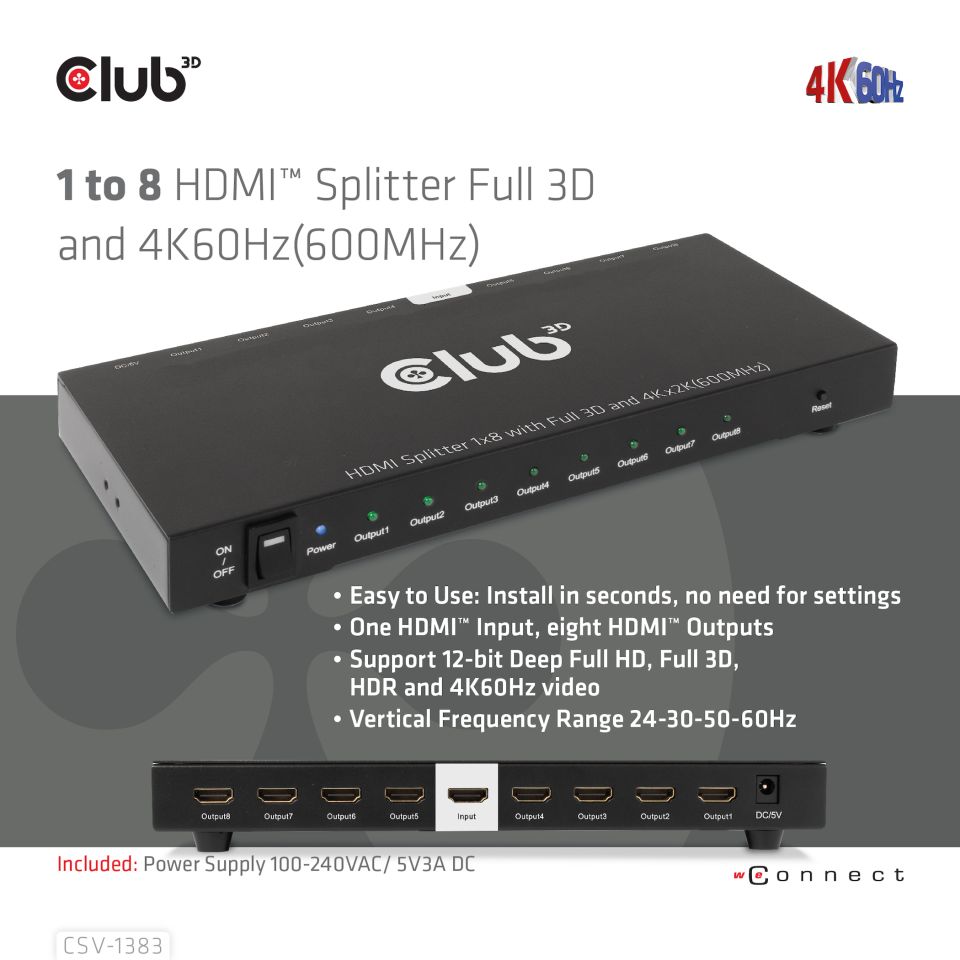 Club 3D Spiltter 1 auf 8 HDMI