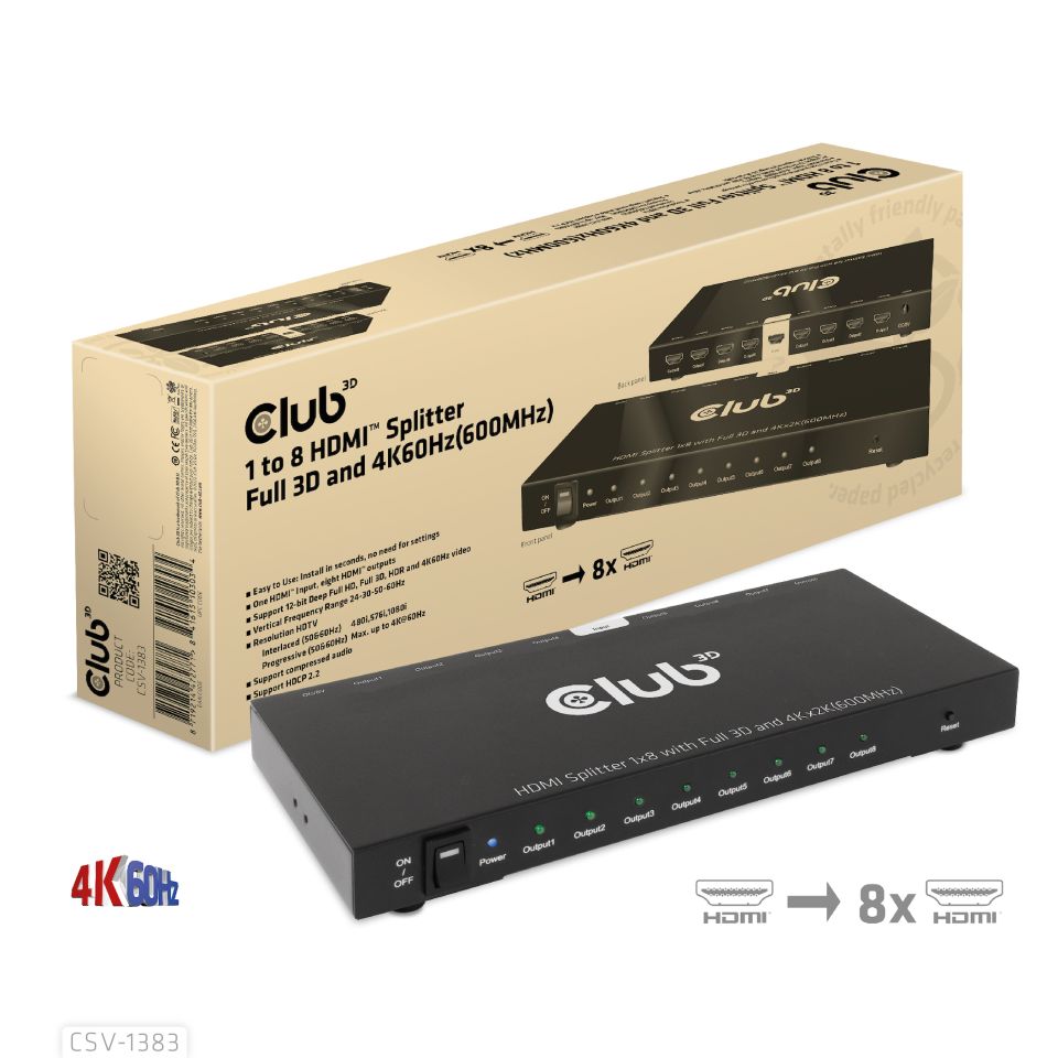 Club 3D Spiltter 1 auf 8 HDMI