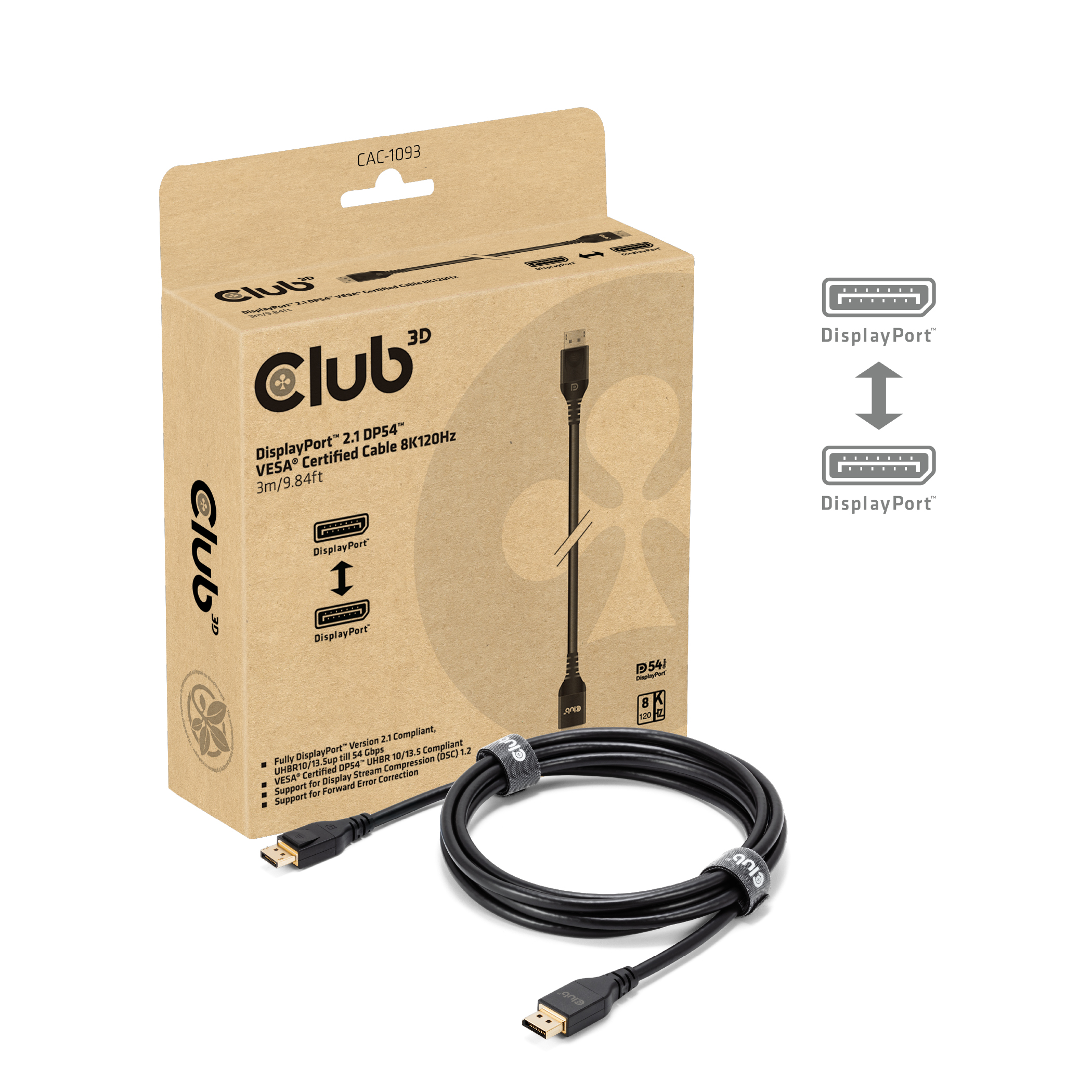 Club 3D DisplayPort Kabel - 3m