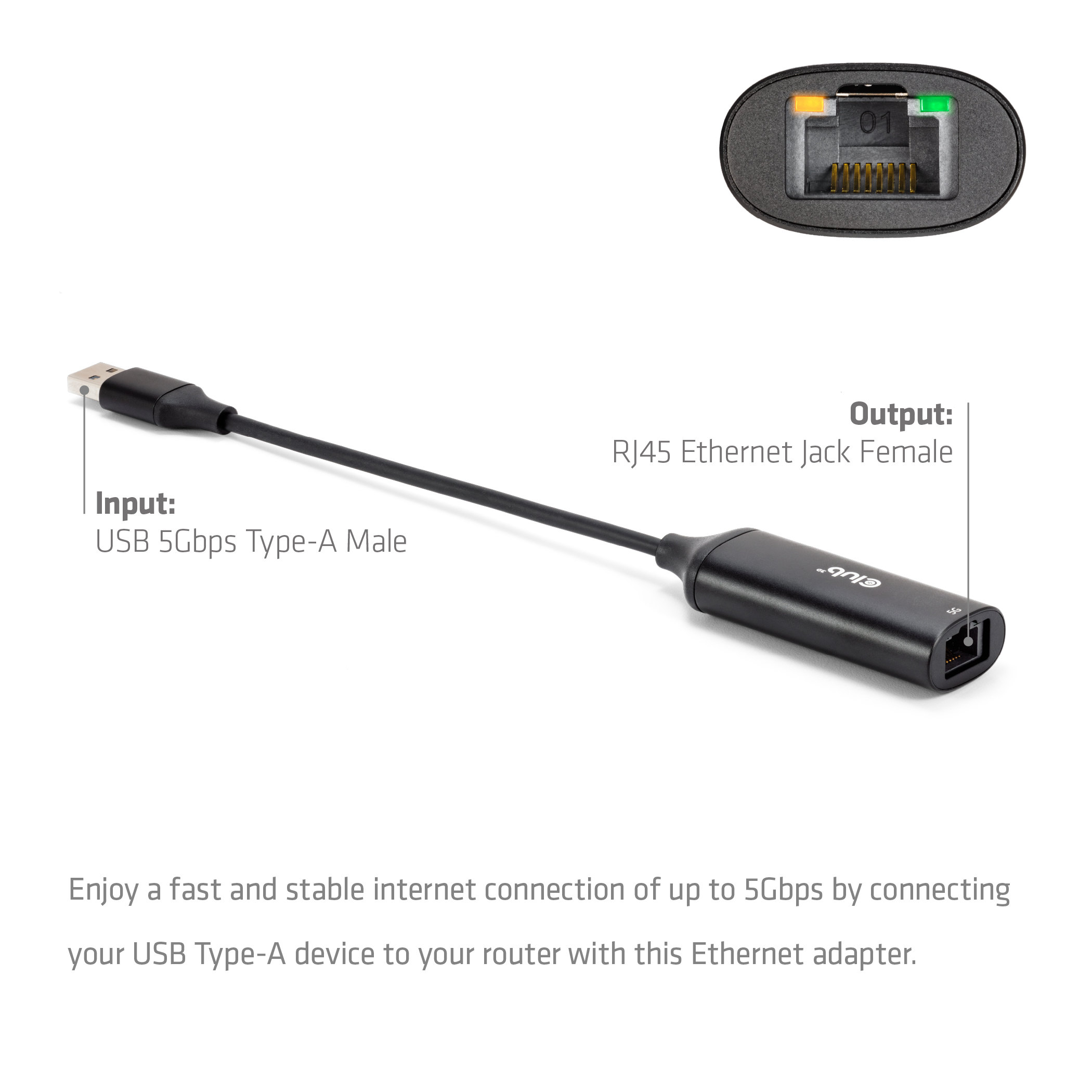 Club 3D Adapter USB-A auf RJ45 