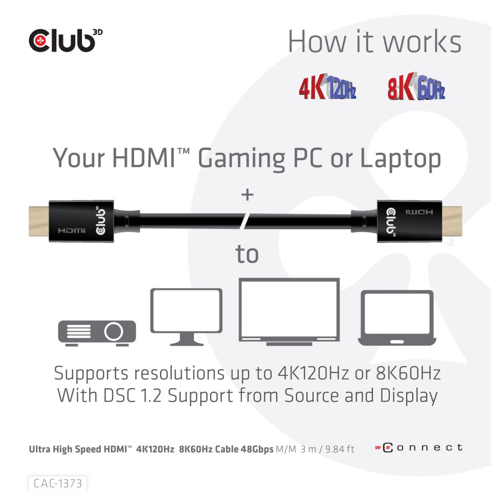 Club 3D Ultra High Speed HDMI Kabel - 3 m 
