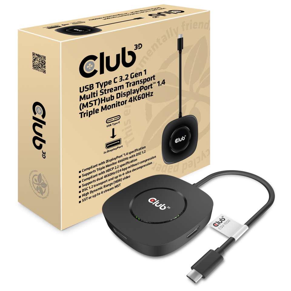 Club 3D Multi Stream Transport (MST) HUB - Tripple Display