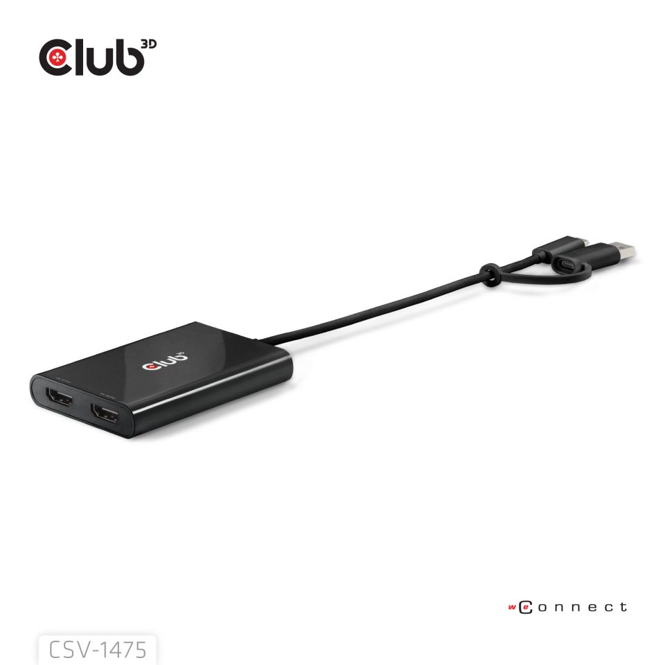 Club 3D Splitter USB-C/USB-A auf 2 HDMI