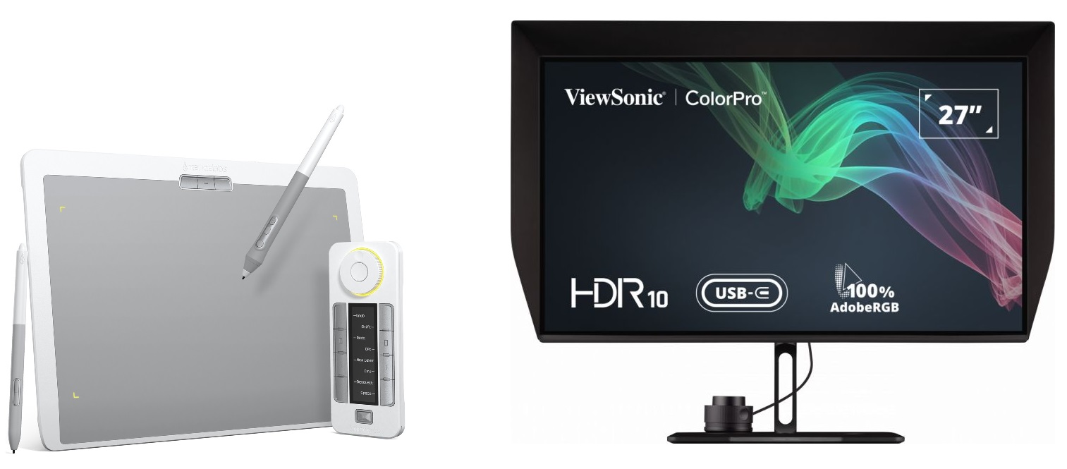 SOMMERAKTION 30% - ViewSonic ColorPro VP2786-4K + Xencelabs Grafiktablett Medium Bundle SE