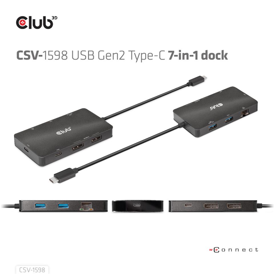 Club 3D USB-C Dockingstation 7 in 1 