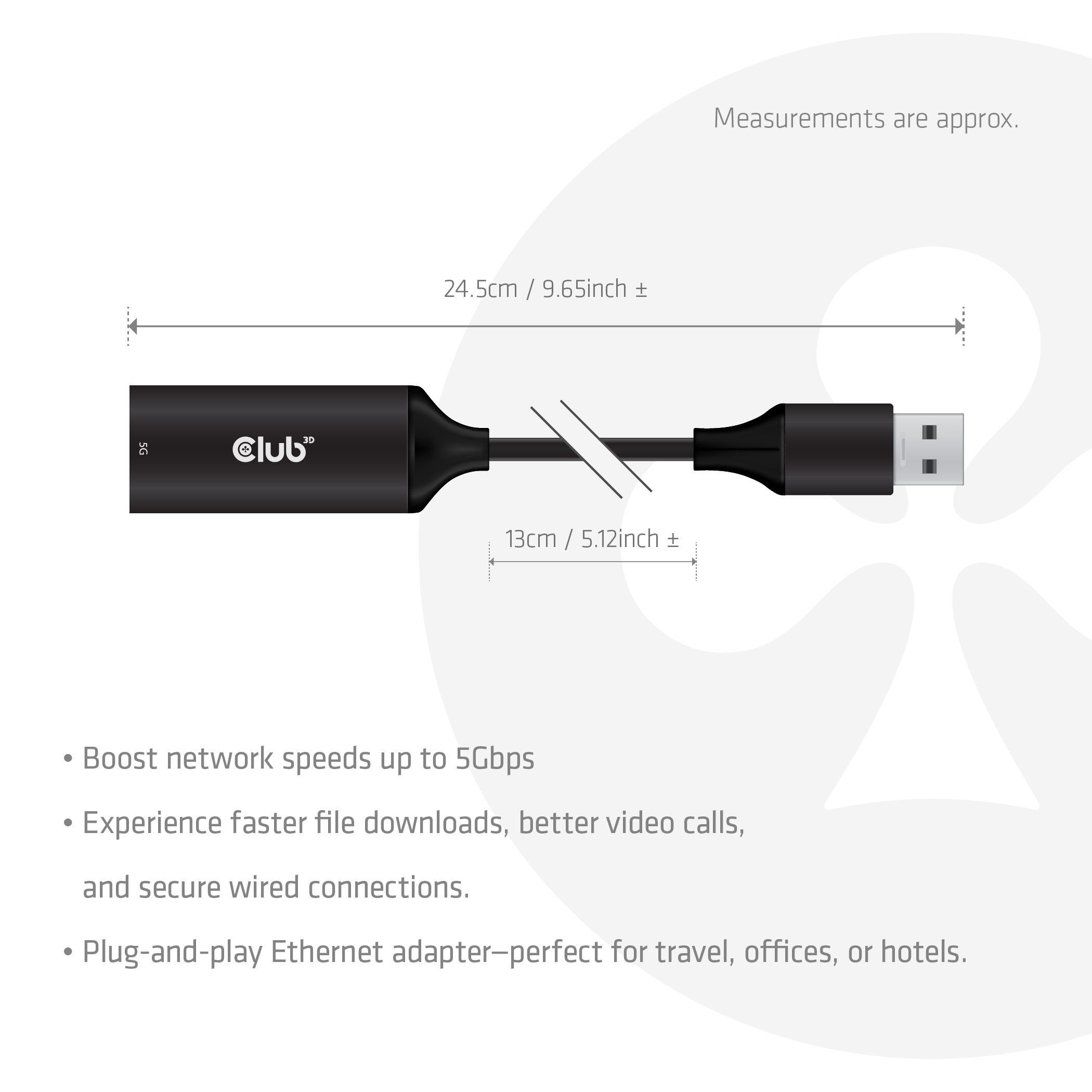Club 3D Adapter USB-A auf RJ45 
