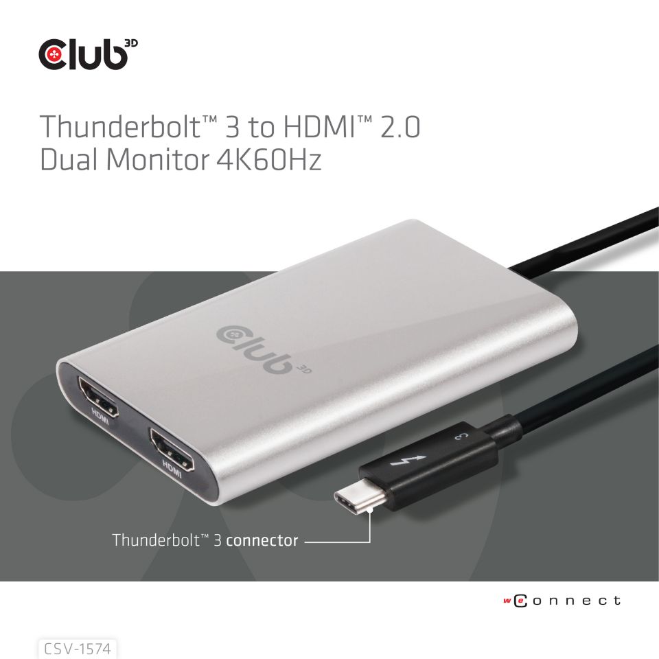 Club 3D Thunderbolt 3 auf Dual HDMI 2.0 
