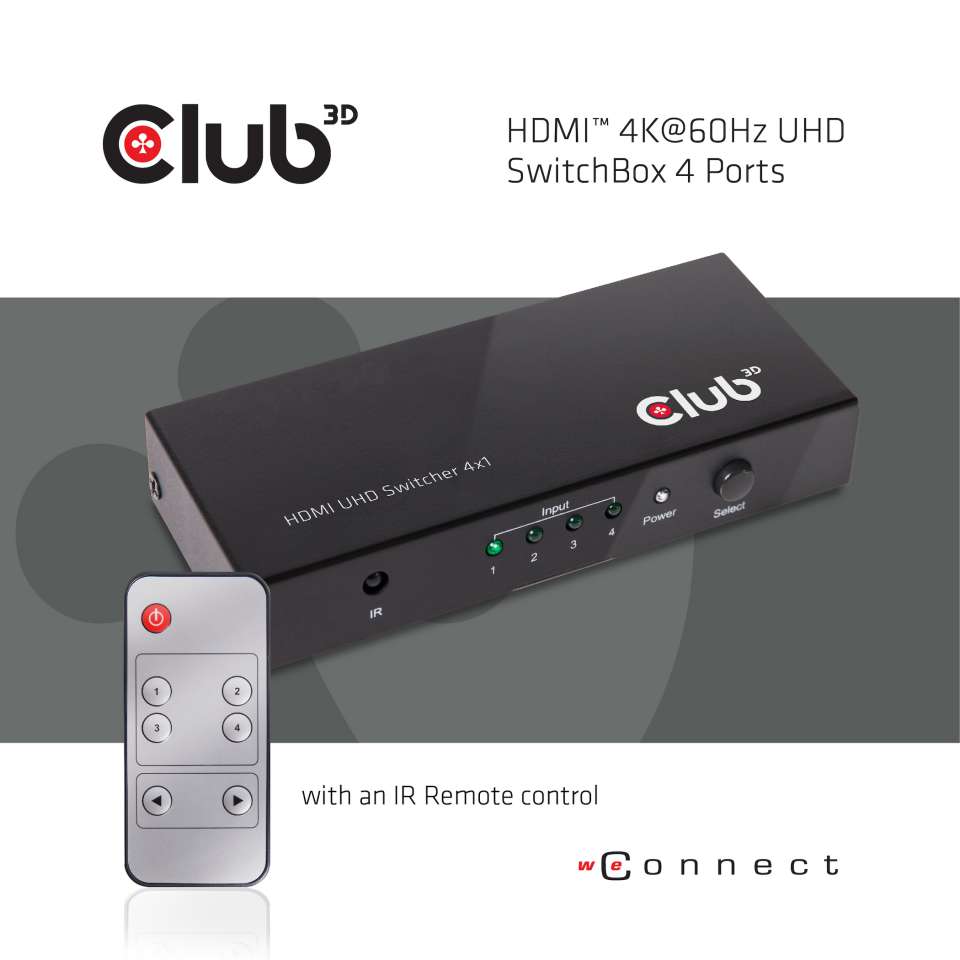 Club 3D HDMI Switchbox 4 Ports